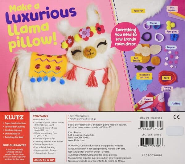 Sew Your Own Furry Llama Pillow Craft Kit