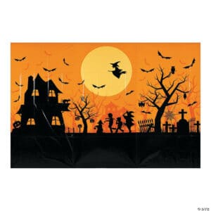 haunted house classic backdrop halloween decoration 3 pc 13745152