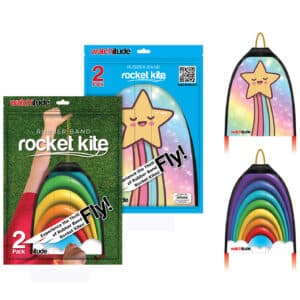 Watchitude Rubber Band Rocket Kite 2 pack Rainbow