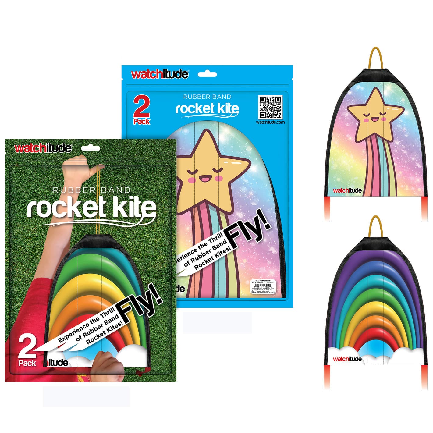 watchitude rubber band rocket kite 2 pack rainbow watchitude rubber band rocket kite 2 pack rainbow